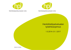 Henkilöstöpalvelualan työehtosopimus 1.5.2014 – 31.1.2017