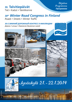 TalviTiepäiväT 2014 • ohjelma • WinTer road Congress 2014