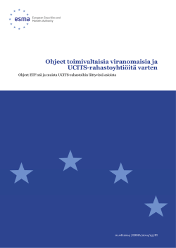 Ohjeet ETF:stä ja muista UCITS-rahastoihin - Esma