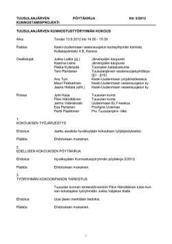 kokous 13.9.2012 - Tuusulanjärvi