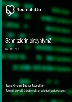 Schnitzlerin oireyhtymä tulostettava pdf