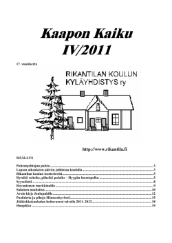 Kaiku 2011 - Rikantilan Koulun Kyläyhdistys ry