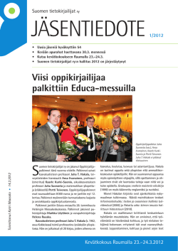 Jäsentiedote 1/2012 - Suomen tietokirjailijat ry
