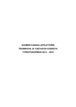 Kansallisteatterin työehtosopimus 2014-2016