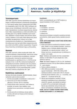 Ohje Asennoittimet Apex (pdf,1.04 MB) - AVS