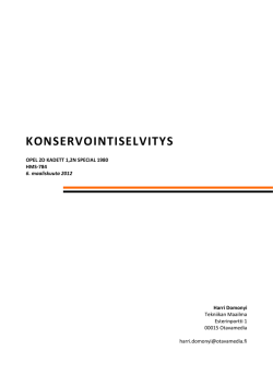 Konservointiselvitys, osa 1: Auton historiatiedot (pdf 6 Mt)