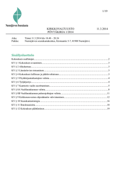 Kirkkovaltuuston pöytäkirja 11.3.2014