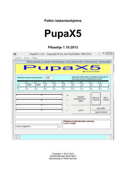 PupaX5-ohje - Insinööritoimisto Pauli Närhi