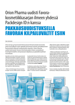 Orion Pharma uudisti Favora- kosmetiikkasarjan ilmeen yhdessä