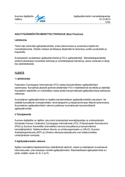 Suomen Agilityliitto Agilitysäännöstön menettelytapaohje Hallitus