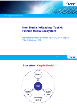 Next Media / eReading, Task 6: Finnish Media Ecosystem