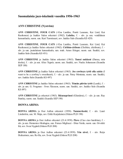 Suomalaisia jazz-iskelmi&auml; vuosilta 1956-1963 - JAPA