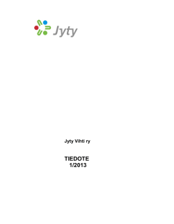 TIEDOTE 1/2013 - Jyty Vihti ry