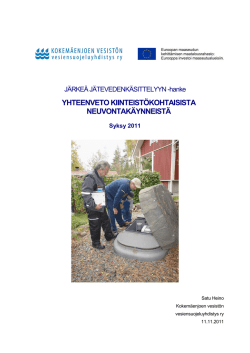 Raportti kiinteistökohtaisesta jätevesineuvonnasta syksyllä 2011