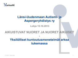 Taina Lehtiö - Länsi-Uudenmaan Neuris ry.