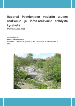 Raportti Paimionjoen vesistön alueen asukkaille ja loma