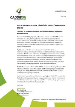CaddieON ® tiedote