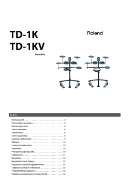 TD-1K TD-1KV - Roland Scandinavia a/s