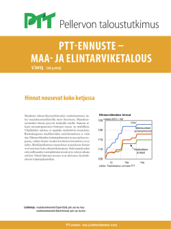 PTT-ennuste – maa- ja elintarviketalous 1/2013