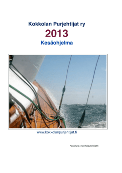 KESÄOHJEMA 2013.pdf - Kokkolan Purjehtijat
