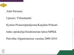 Antti Paronen Upseeri, Yliluutnantti Kymen