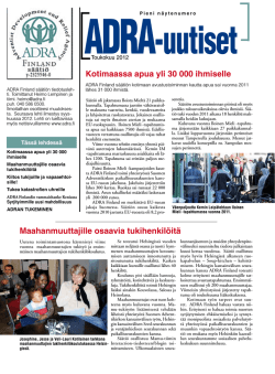 toukokuun 2012 ADRA-uutiset.