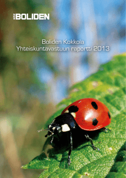 Boliden Kokkola Yhteiskuntavastuun raportti 2013