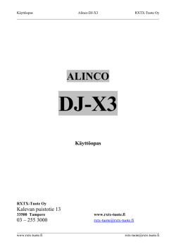 ALINCO DJ-X3 Käyttöopas - RXTX