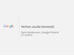 27.3.2014 Verkkoliiketoimintaseminaari_Google Sami