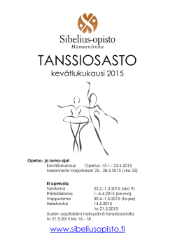 Tanssiosaston kevät 2015 - Sibelius