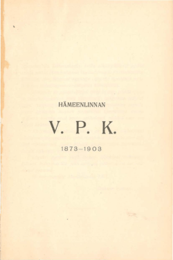 Kertomus Hämeenlinnan V.P.K:n