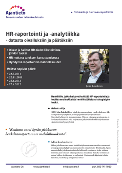HR-raportointi ja -analytiikka