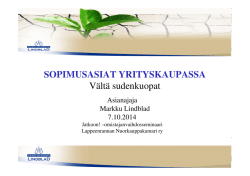 Asianajotoimisto Lindblad - Lappeenrannan Nuorkauppakamari