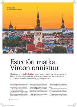 Esteetön matka Viroon onnistuu