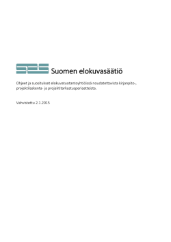 Kirjanpito-ohjeet - Suomen elokuvasäätiö