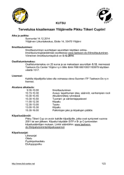 Pikku Tiikeri Cup kilpailukutsu 2014.pdf - Suomen ITF Taekwon