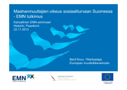 Maahanmuuttajien oikeus sosiaaliturvaan Suomessa
