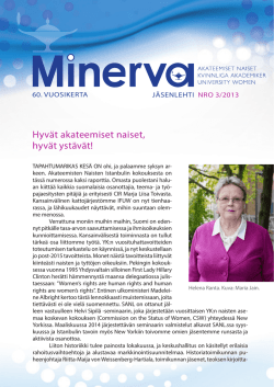 Minerva 3/2013 - Suomen Akateemiset Naiset