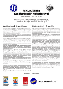RSKL:n/SFRF:s Kesäfestivaali/ Kulturfestival