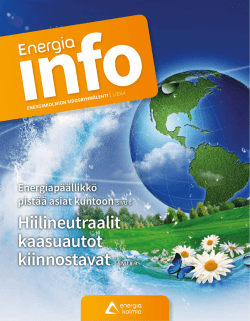 Energiainfo 1/2014 Energiapäällikkö pistää asiat kuntoon
