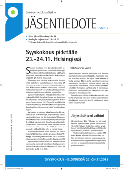 Jäsentiedote 5/2012 - Suomen tietokirjailijat ry