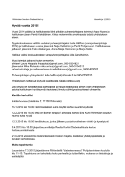 Jäsenkirje 1_2015_nettiin - Riihimäen Seudun Diabeetikot ry