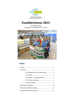 Vuosikertomus 2013 - Turun Seudun Nivelyhdistys ry