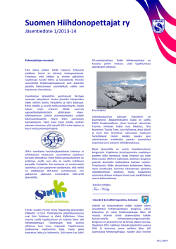Jäsentiedote 1/2013-14 - Suomen Hiihdonopettajat ry