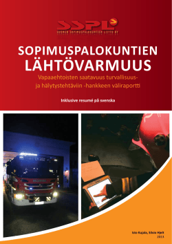 LÄHTÖVARMUUS - Suomen Sopimuspalokuntien Liitto