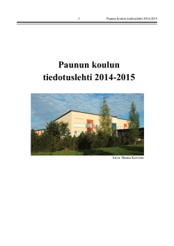 Paunun koulun tiedotuslehti 2014-2015