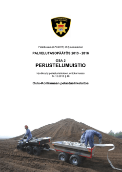Palvelutasopäätös 2013-2016, Perustelumuistio - Oulu