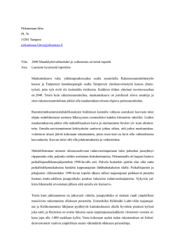 Lausunto 12.3.2014 - Suomen Rautatiematkustajat ry
