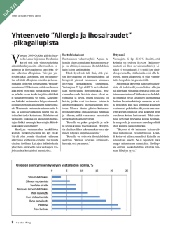 Yhteenveto ”Allergia ja ihosairaudet” -pikagallupista