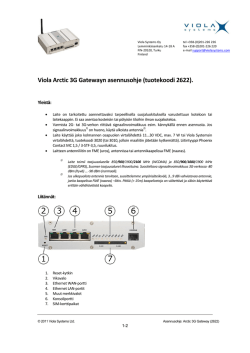 Viola Arctic 3G Gatewayn asennusohje (tuotekoodi 2622).